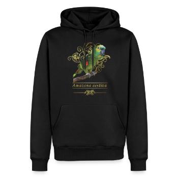 Die Blaustirnamazone - Männer Premium Bio Hoodie - Schwarz - Vorne - Nico (187cm)