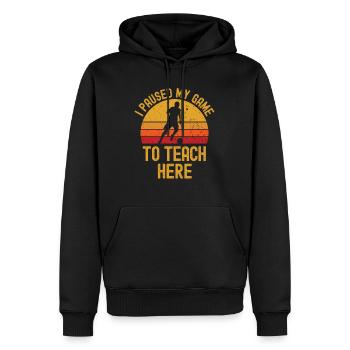 Fußball und Lehrer retro vintage - Männer Premium Bio Hoodie - Schwarz - Vorne - Nico (187cm)