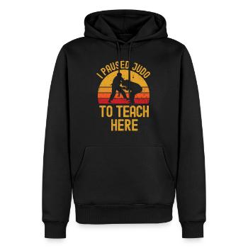Judo et professeur rétro vintage - Sweat à capuche Premium bio Homme - noir - Devant - Nico (187cm)