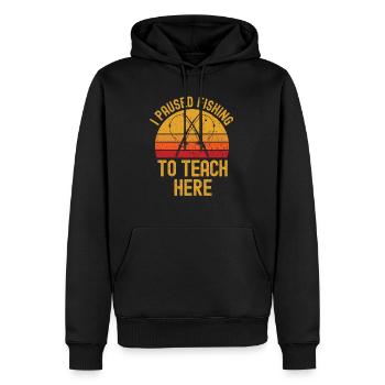 Pêche et moniteurs rétro vintage - Sweat à capuche Premium bio Homme - noir - Devant - Nico (187cm)