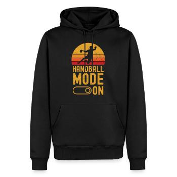 Handball Mode on retro vintage - Männer Premium Bio Hoodie - Schwarz - Vorne - Nico (187cm)
