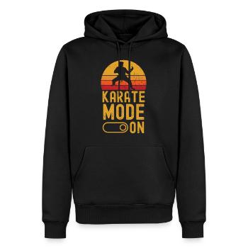 Karaté Mode sur rétro vintage - Sweat à capuche Premium bio Homme - noir - Devant - Nico (187cm)