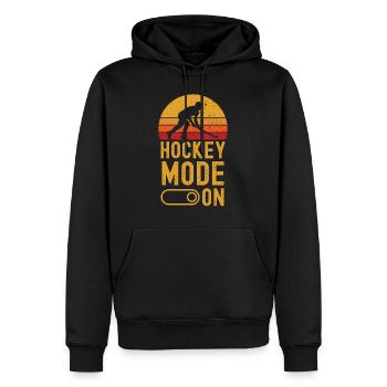 Feldhockey Mode on retro vintage - Männer Premium Bio Hoodie - Schwarz - Vorne - Nico (187cm)