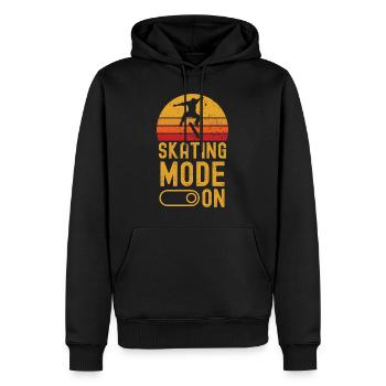 Skating Mode on retro vintage - Männer Premium Bio Hoodie - Schwarz - Vorne - Nico (187cm)
