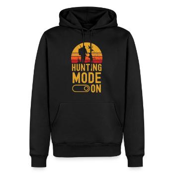 Hunting Mode on retro vintage - Männer Premium Bio Hoodie - Schwarz - Vorne - Nico (187cm)