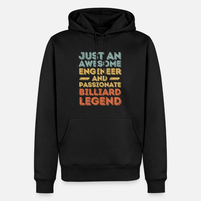 Ingénieur billard rétro - Sweat à capuche Premium bio Homme - noir