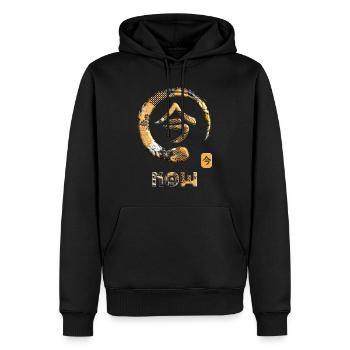 Maintenant Symbole de mot Kanji japonais Enso Circle 12 - Sweat à capuche Premium bio Homme - noir - Devant - Nico (187cm)