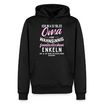 Stolze Oma von fantastischen Enkeln - Hoodie - Männer Premium Bio Hoodie - Schwarz - Vorne - Nico (187cm)