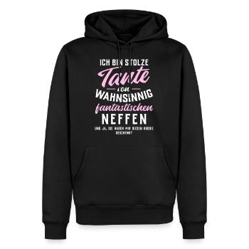 Stolze Tante von fantastischen Neffen - Hoodie - Männer Premium Bio Hoodie - Schwarz - Vorne - Nico (187cm)