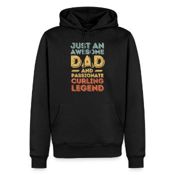 Papa curling rétro - Sweat à capuche Premium bio Homme - noir - Devant - Nico (187cm)