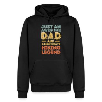 Papa Wandern retro - Männer Premium Bio Hoodie - Schwarz - Vorne - Nico (187cm)