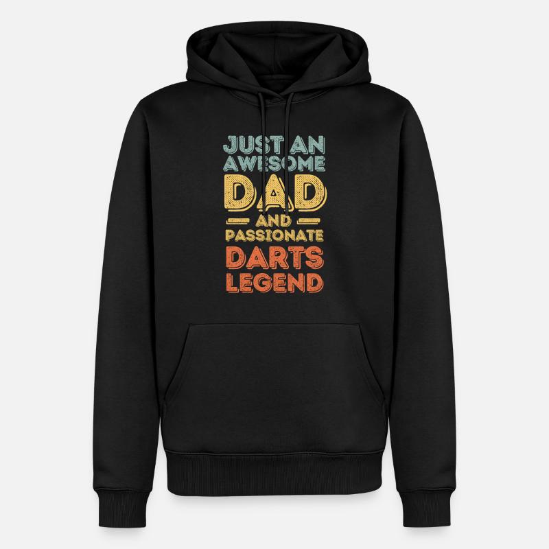 Papa fléchettes rétro - Sweat à capuche Premium bio Homme - noir