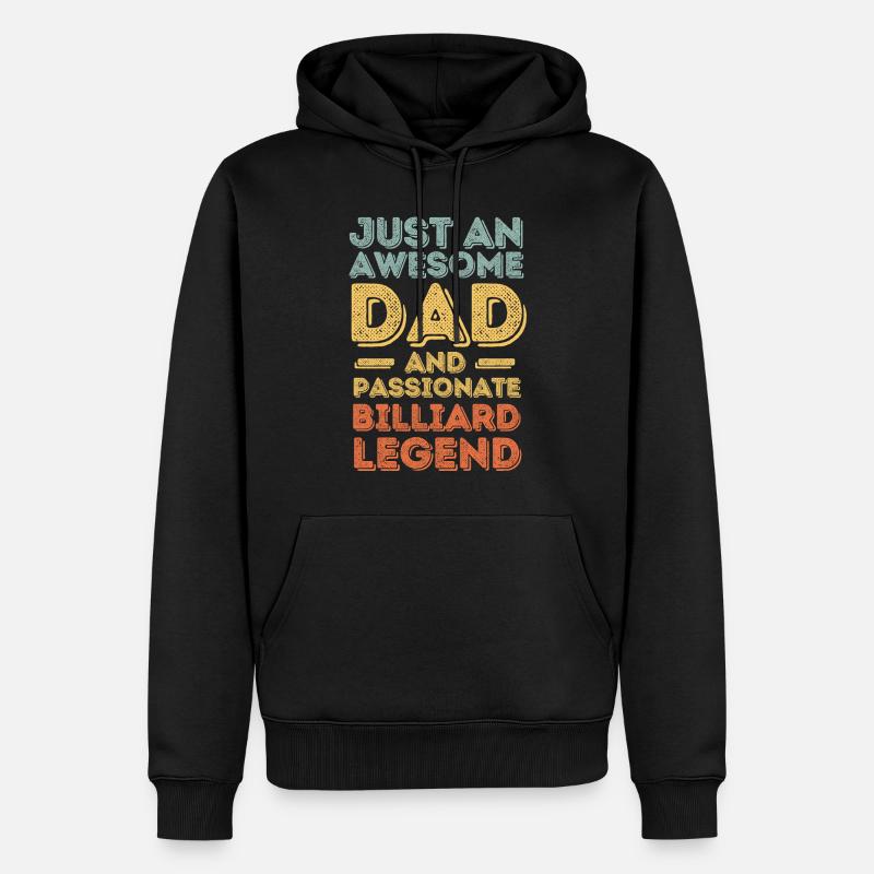 Papa Billard rétro - Sweat à capuche Premium bio Homme - noir
