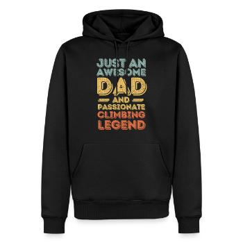 Papa escalade rétro - Sweat à capuche Premium bio Homme - noir - Devant - Nico (187cm)