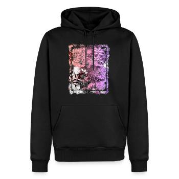 Japanese Floral Pattern Chrysanthemum Cherry - Men’s Premium Organic Hoodie - black - Front - Nico (187cm)