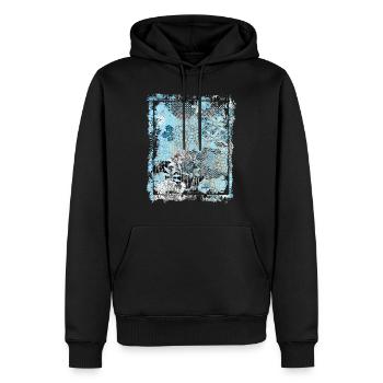 Japanisches Blumenmuster Chrysanthemenkirsche - Männer Premium Bio Hoodie - Schwarz - Vorne - Nico (187cm)