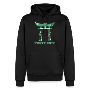 Japanisches Torii-Tor Aufgehende Sonne Japanisches Tor 43 - Männer Premium Bio Hoodie - Schwarz - Vorne - Nico (187cm)