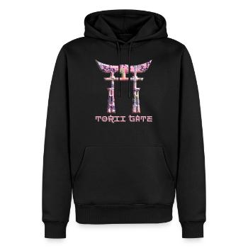 Torii Kyoto Portail Japonais Style D’Inspiration Japonaise - Sweat à capuche Premium bio Homme - noir - Devant - Nico (187cm)
