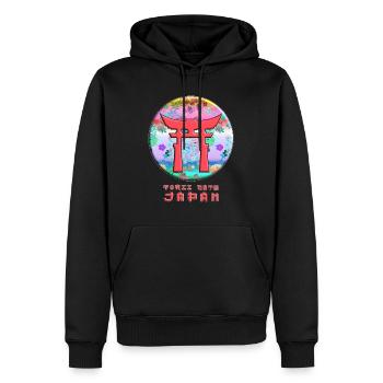 Torii Tor Shinto Japan Asiatisches Blumenmuster - Männer Premium Bio Hoodie - Schwarz - Vorne - Nico (187cm)