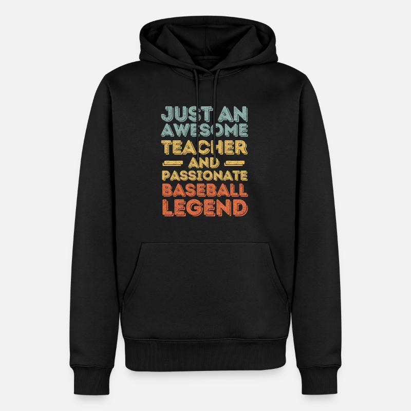 Professeur de baseball rétro - Sweat à capuche Premium bio Homme - noir