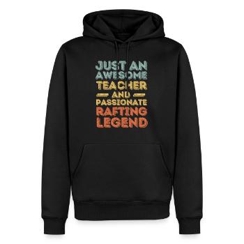 Instructeur rafting rétro - Sweat à capuche Premium bio Homme - noir - Devant - Nico (187cm)