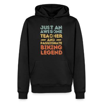Lehrer Radfahren retro - Männer Premium Bio Hoodie - Schwarz - Vorne - Nico (187cm)