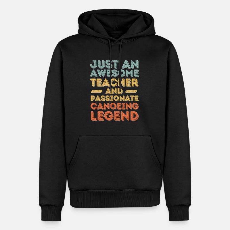 Professeur Canoë rétro - Sweat à capuche Premium bio Homme - noir
