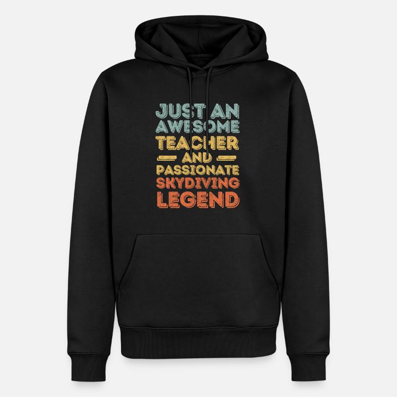 Professeur de parachutisme rétro - Sweat à capuche Premium bio Homme - noir
