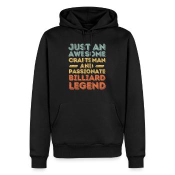 Handwerker Billard retro - Männer Premium Bio Hoodie - Schwarz - Vorne - Nico (187cm)