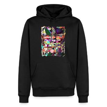 Japanese Floral Pattern Chrysanthemum Cherry - Men’s Premium Organic Hoodie - black - Front - Nico (187cm)