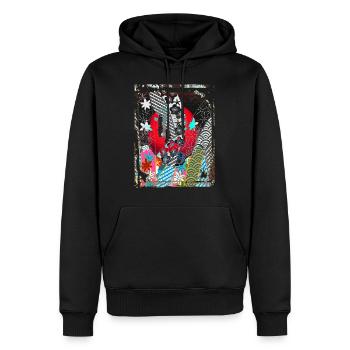 Rote japanische Laternen Nacht Straßenlaternen Lampen - Männer Premium Bio Hoodie - Schwarz - Vorne - Nico (187cm)