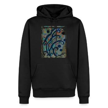Japanische Great Wave Blumenmuster Collage Art 85 - Männer Premium Bio Hoodie - Schwarz - Vorne - Nico (187cm)