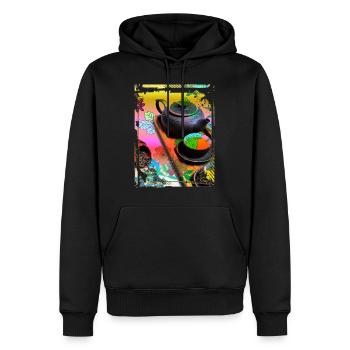 Japan Tea Ceremony Collage Art 99 - Männer Premium Bio Hoodie - Schwarz - Vorne - Nico (187cm)