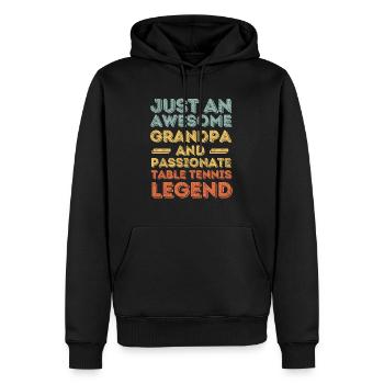 Opa Tischtennis retro - Männer Premium Bio Hoodie - Schwarz - Vorne - Nico (187cm)