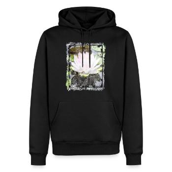 Japanische Collage Kunst Lotus Seerose Collage Kunst - Männer Premium Bio Hoodie - Schwarz - Vorne - Nico (187cm)