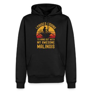 Angeln, Fischen und Malinois - Männer Premium Bio Hoodie - Schwarz - Vorne - Nico (187cm)