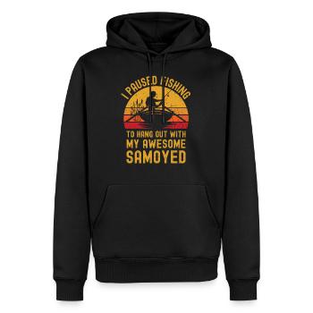 Fishing, fishing and Samoyed - Men’s Premium Organic Hoodie - black - Front - Nico (187cm)
