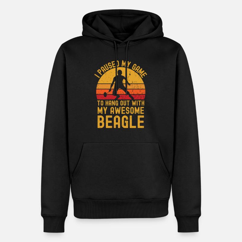 Badminton et Beagle - Sweat à capuche Premium bio Homme - noir