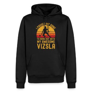 Badminton et Vizsla - Sweat à capuche Premium bio Homme - noir - Devant - Nico (187cm)