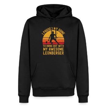 Badminton et Leonberger - Sweat à capuche Premium bio Homme - noir - Devant - Nico (187cm)
