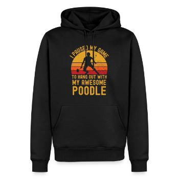 Badminton und Pudel - Männer Premium Bio Hoodie - Schwarz - Vorne - Nico (187cm)