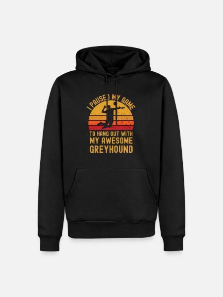 Volleyball und Greyhound - Männer Premium Bio Hoodie - Schwarz