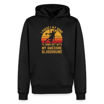 Handball et Limier - Sweat à capuche Premium bio Homme - noir - Devant - Nico (187cm)