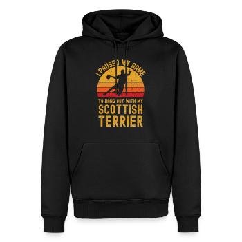 Handball und Scottish-Terrier - Männer Premium Bio Hoodie - Schwarz - Vorne - Nico (187cm)