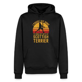 Tennis und Scottish-Terrier - Männer Premium Bio Hoodie - Schwarz - Vorne - Nico (187cm)