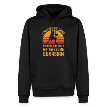 Basketball et Eurasiens - Sweat à capuche Premium bio Homme - noir - Devant - Nico (187cm)