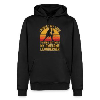 Le basketball et Leonberger - Sweat à capuche Premium bio Homme - noir - Devant - Nico (187cm)