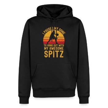 Basketball and Spitz - Men’s Premium Organic Hoodie - black - Front - Nico (187cm)