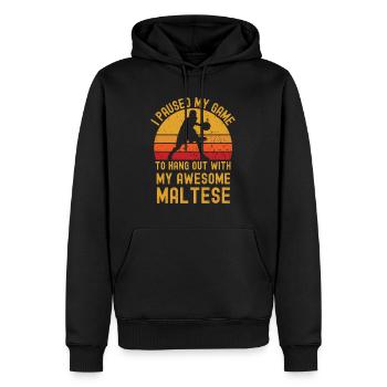 Basketball und Malteser - Männer Premium Bio Hoodie - Schwarz - Vorne - Nico (187cm)