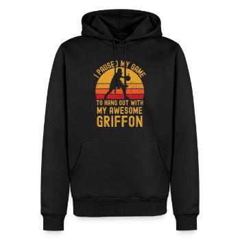 Basketball und Griffon - Männer Premium Bio Hoodie - Schwarz - Vorne - Nico (187cm)